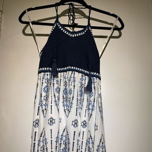 Woven Blue Halter Dress
